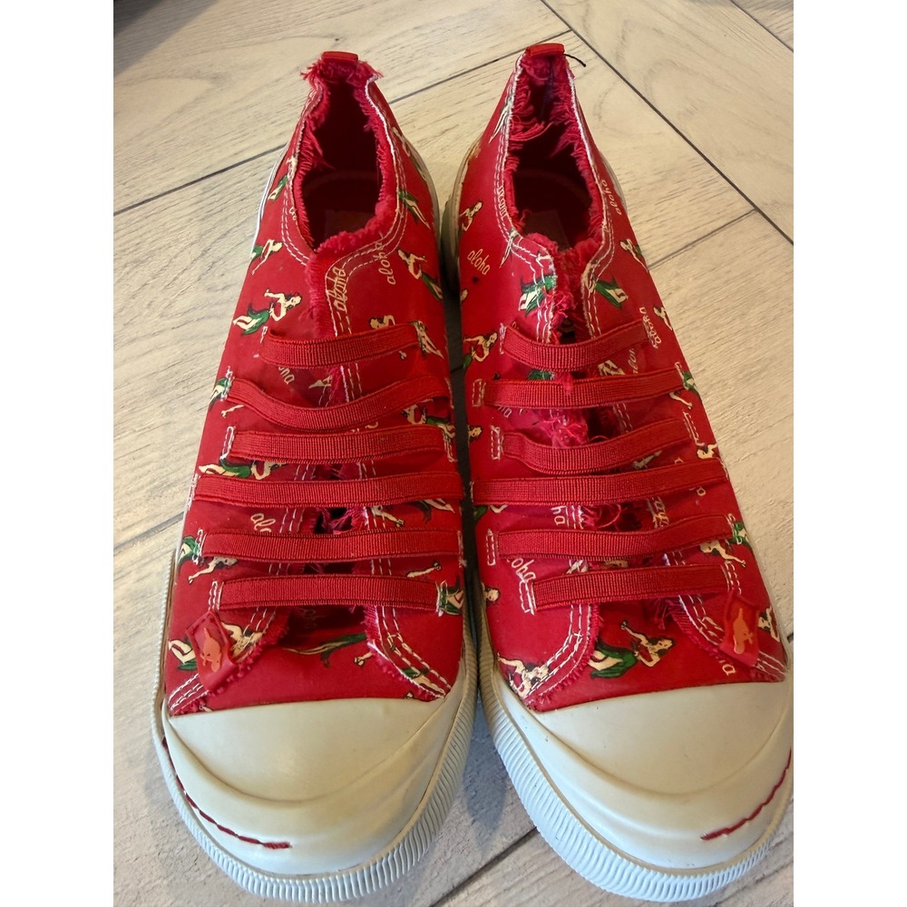 Rocket Dog Red Hula Girl Aloha Canvas Slip On Sneakers C176 9643 Womens 8.5
